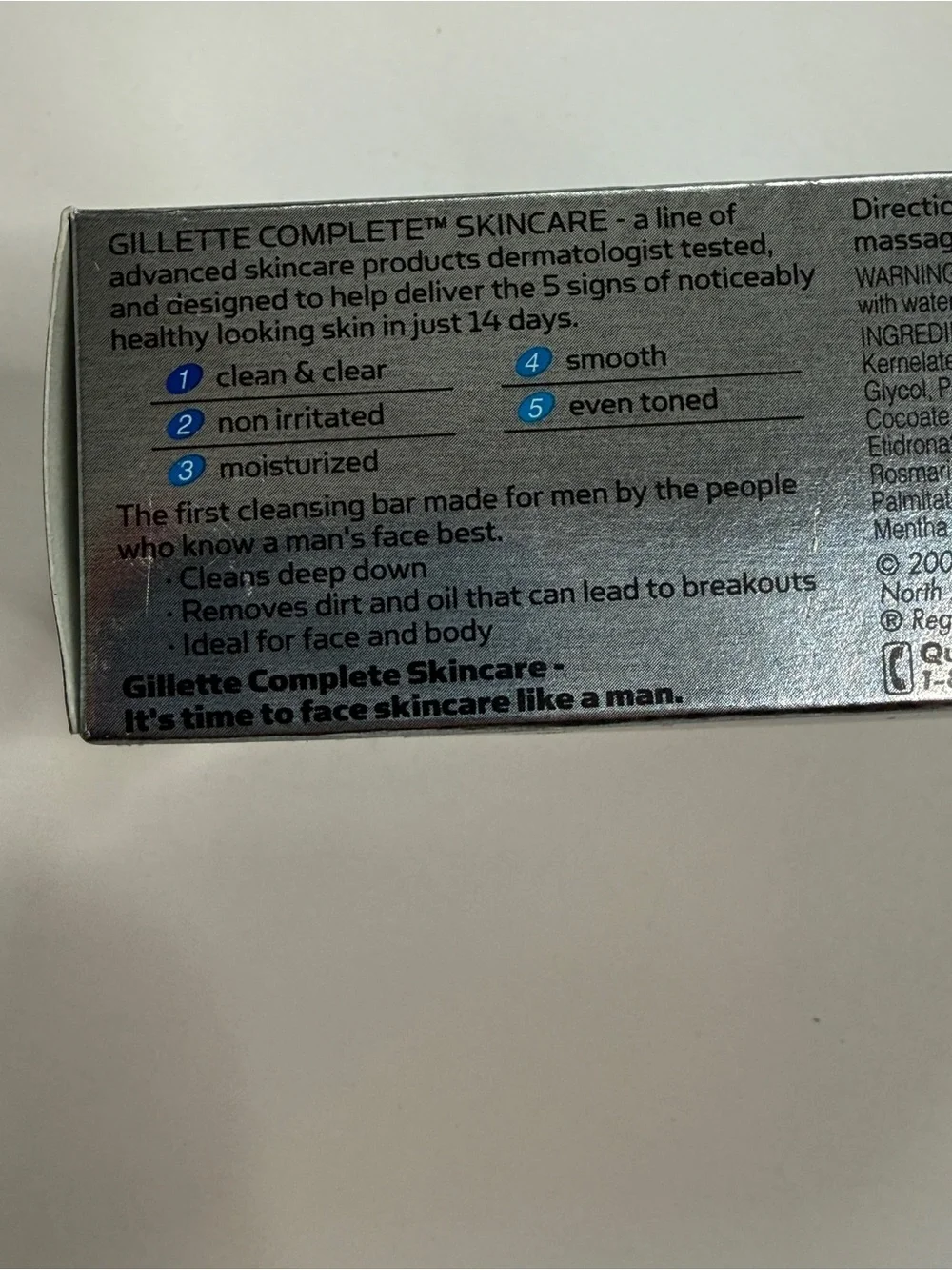 NEW Gillette Complete Skin Care Cleansing Bar, Fragrance Free 4.4oz Discontinued